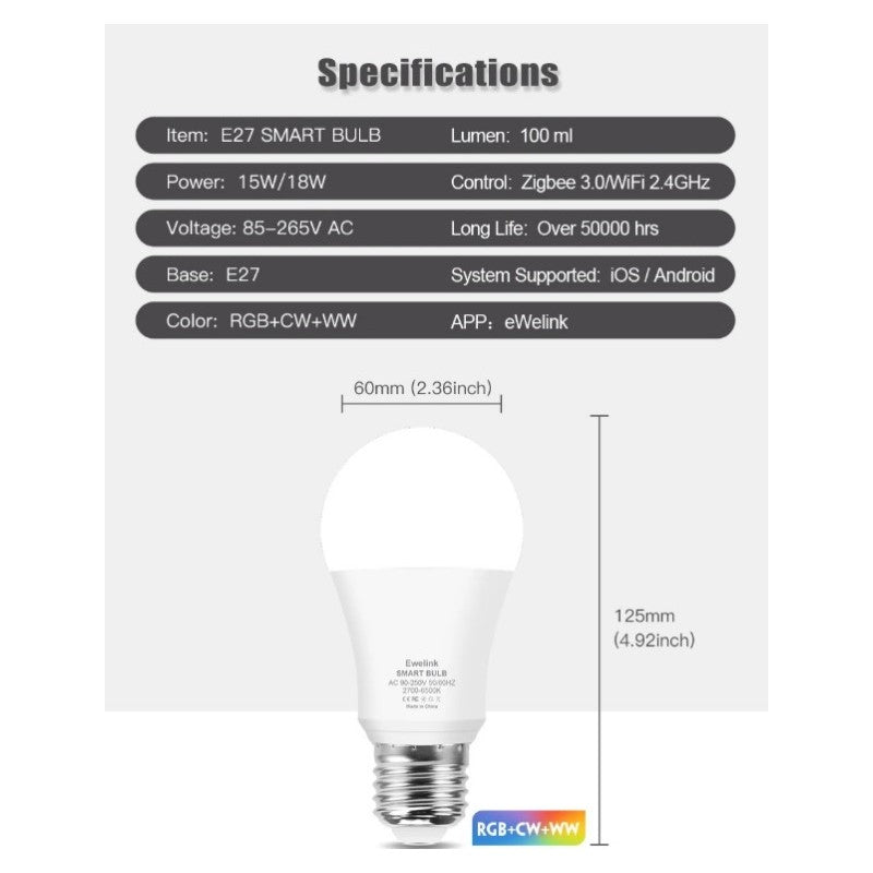 Ewelink Zigbee Smart E27 Bulb