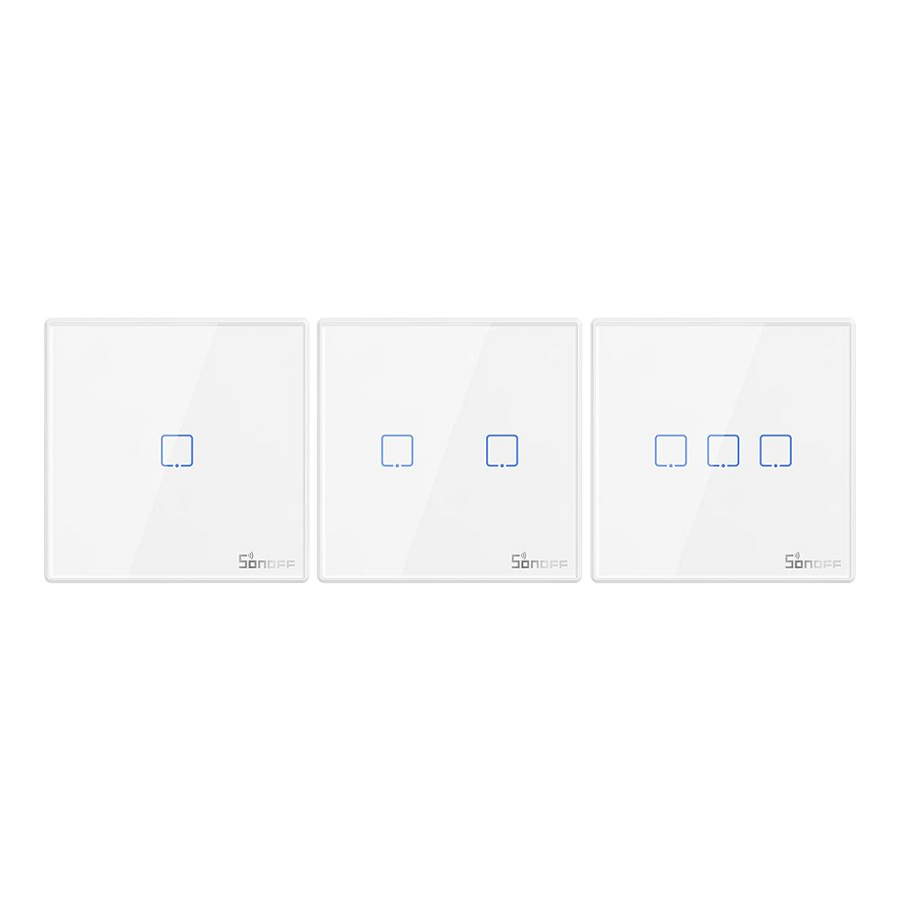 SONOFF T2EU-RF — 433MHz Wireless Wall Panel Remote (1/2/3 Gang)
