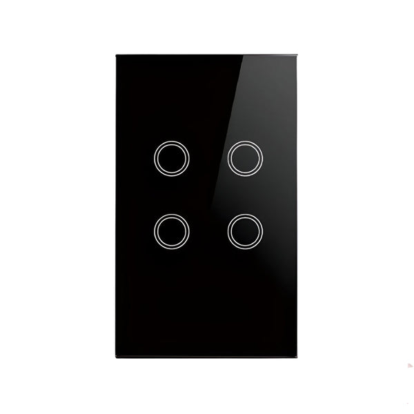 eWeLink WiFi Smart Touch Switch — 4 Gang Black (No Neutral)