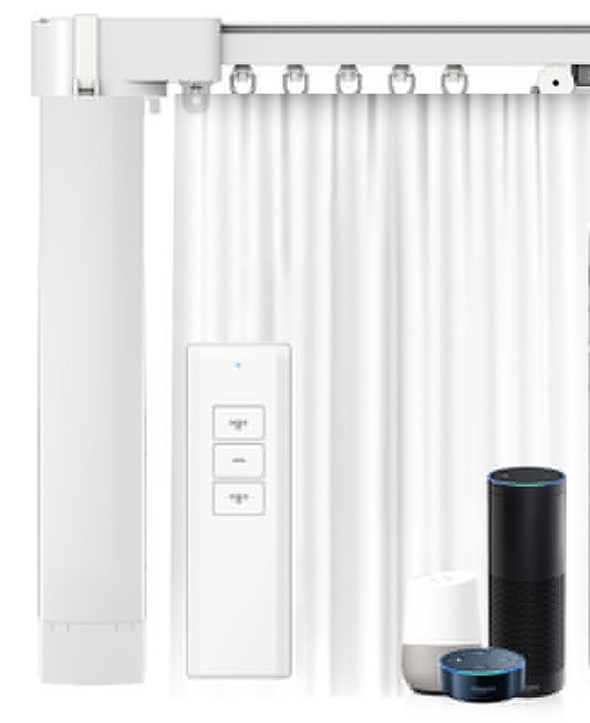 EACHEN WiFi Smart Motorized Electric Curtain Set With Rail（Ewelink APP)