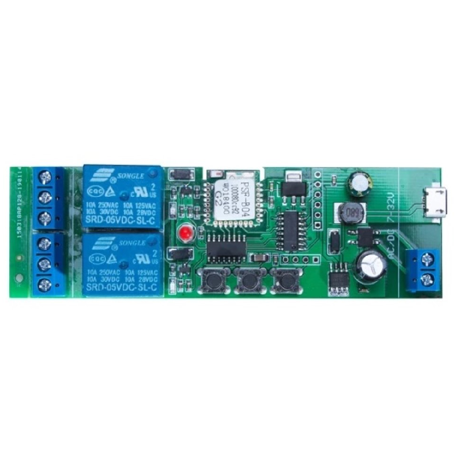 eWelink ST-DC2 — WiFi 2-Channel Inching / Self-Locking / Interlock Relay Module