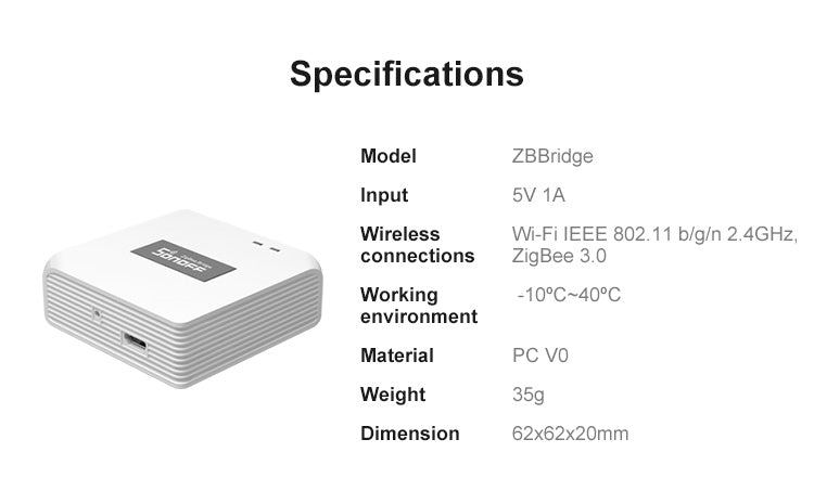Sonoff Wifi/Zigbee bridge Refurbished