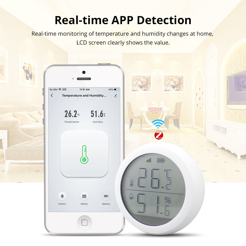 Zigbee Digital Temperature and humidity sensor ( Smartlife)