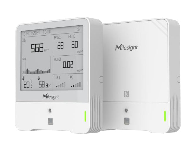 Milesight Indoor Ambience Monitor - Temp, Humidity, PIR, Light, TVOC, CO2, Barometric, PM2.5/10