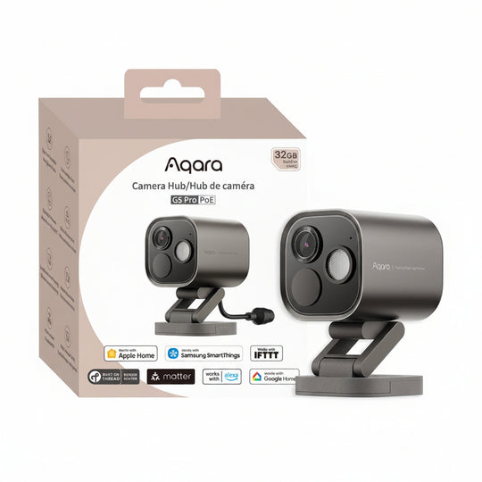 Aqara Camera Hub G5 Pro (PoE, Shadow Grey) — 2.8K Outdoor AI Camera + Zigbee Hub