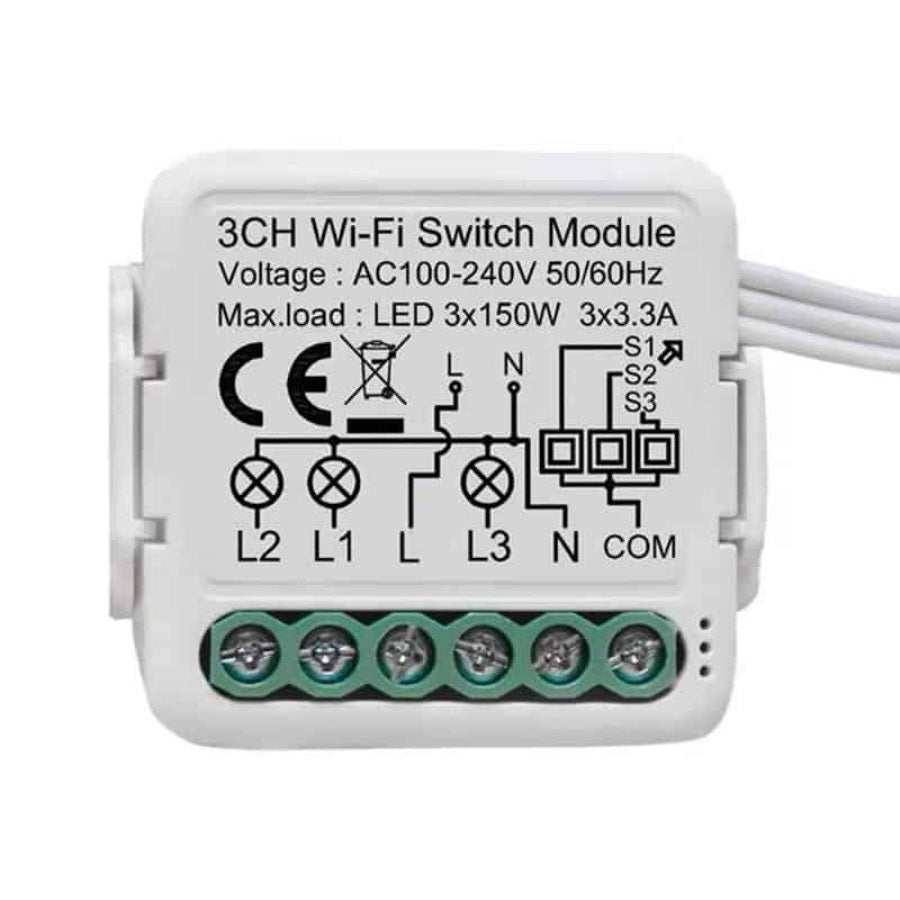 Smart Mini Switch Module 2 Way (Upgrade Existing + Override) | WiFi Tuya Smart Life