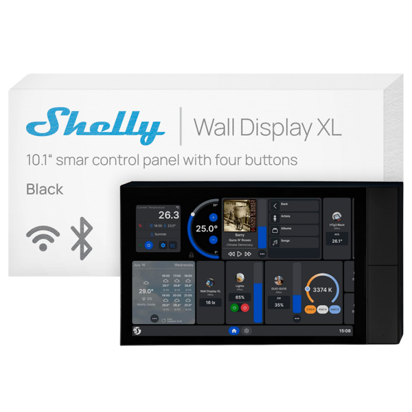 Shelly Wall Display XL — 10.1" Smart Home Control Panel (Black)