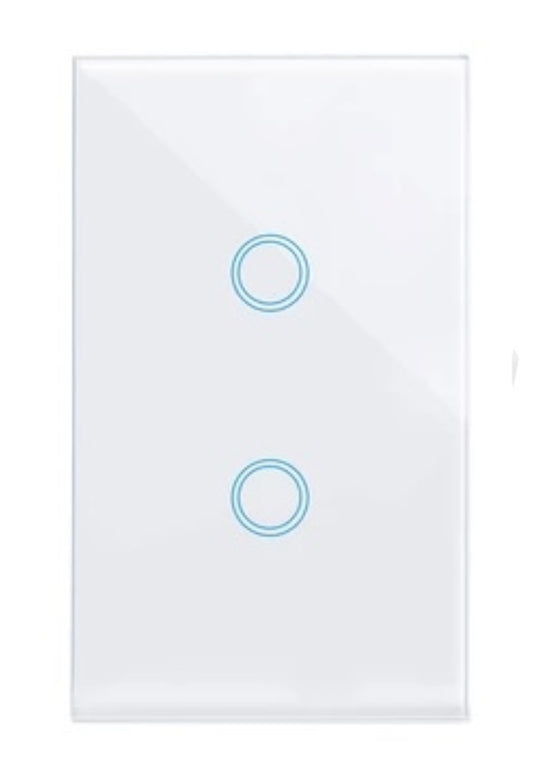 Ewelink WiFi Smart Touch Switch-L-US - White 2 Gang (NO NEUTRAL REQUIRED) (EWelink APP)