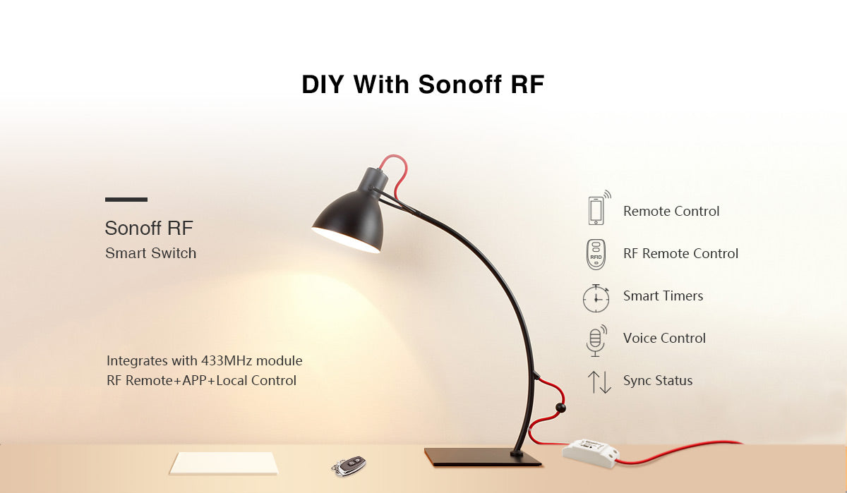 Sonoff Basic R2 RF (Remote sold separately)