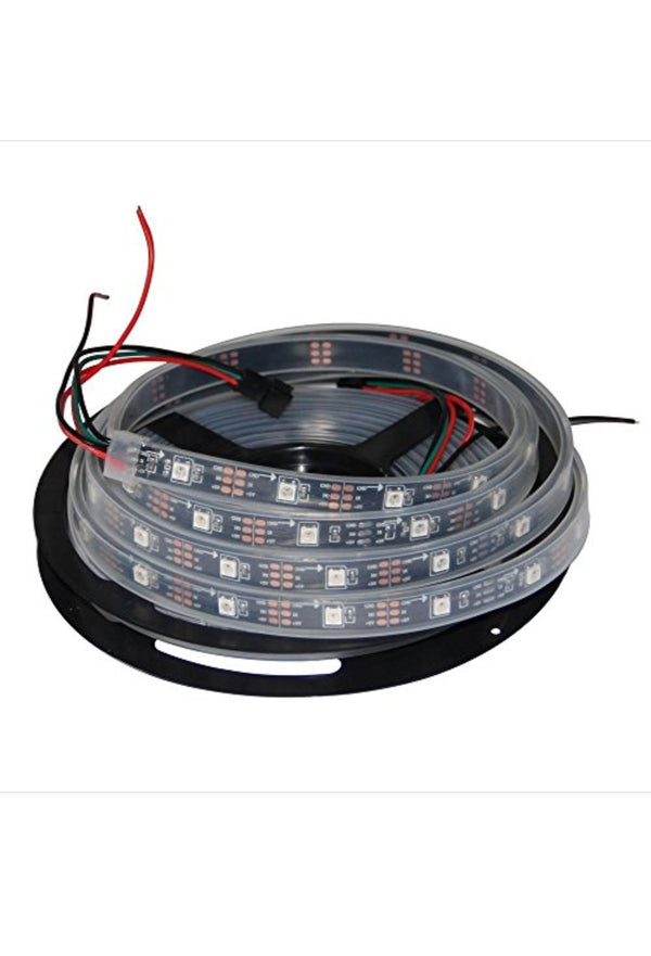 WS2812B 5M Addressable RGB LED Strip 5V IP68 Waterproof (60 LEDs/m, 300 LEDs, Black PCB)